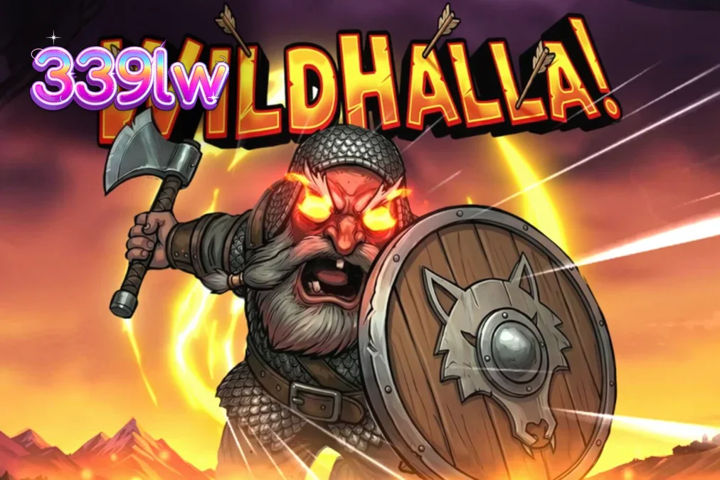 Pemandangan visual slot Wildhalla dengan tema Viking dan mitologi Norse yang epik